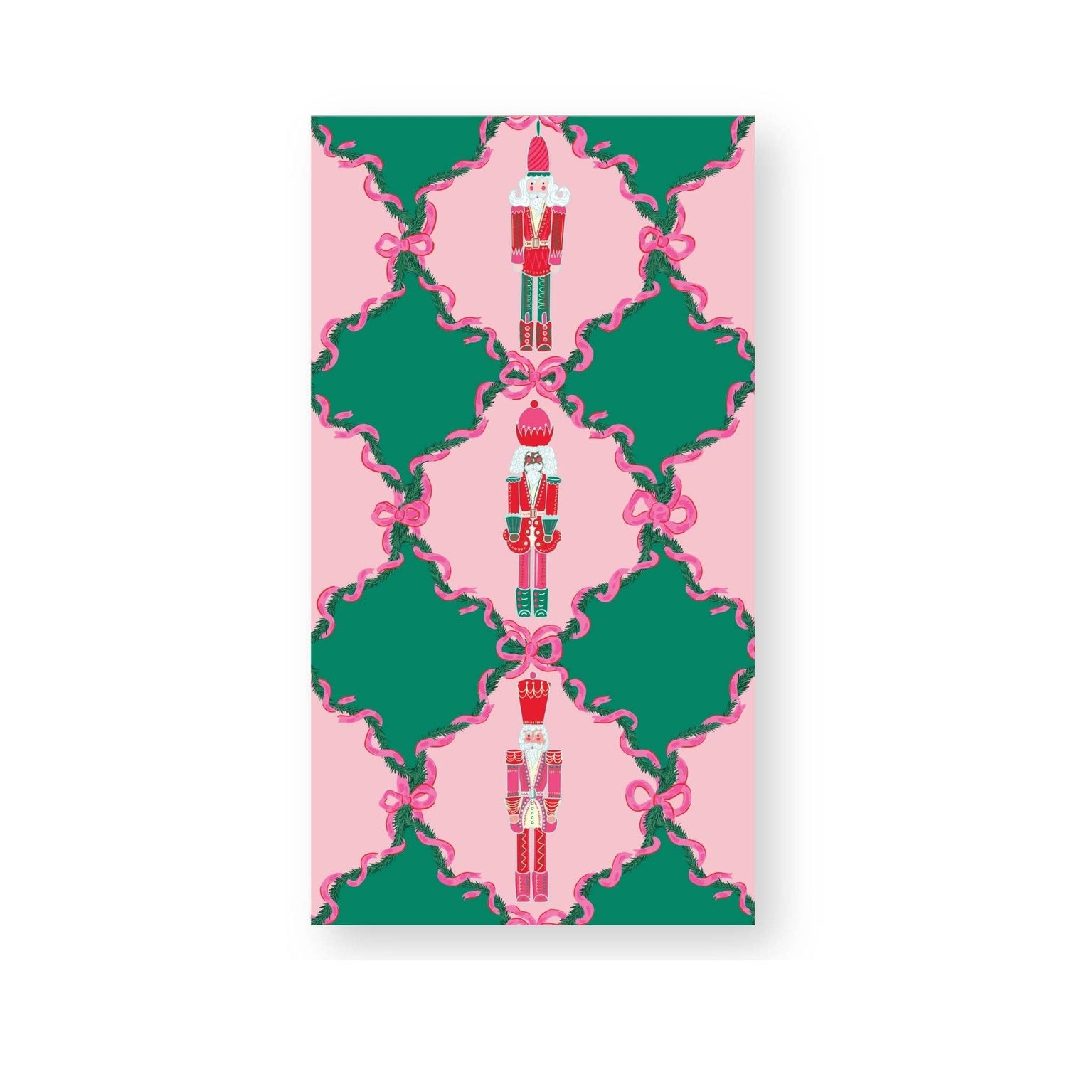 Nutcracker Pink & Green Guest Towels — Set of 20