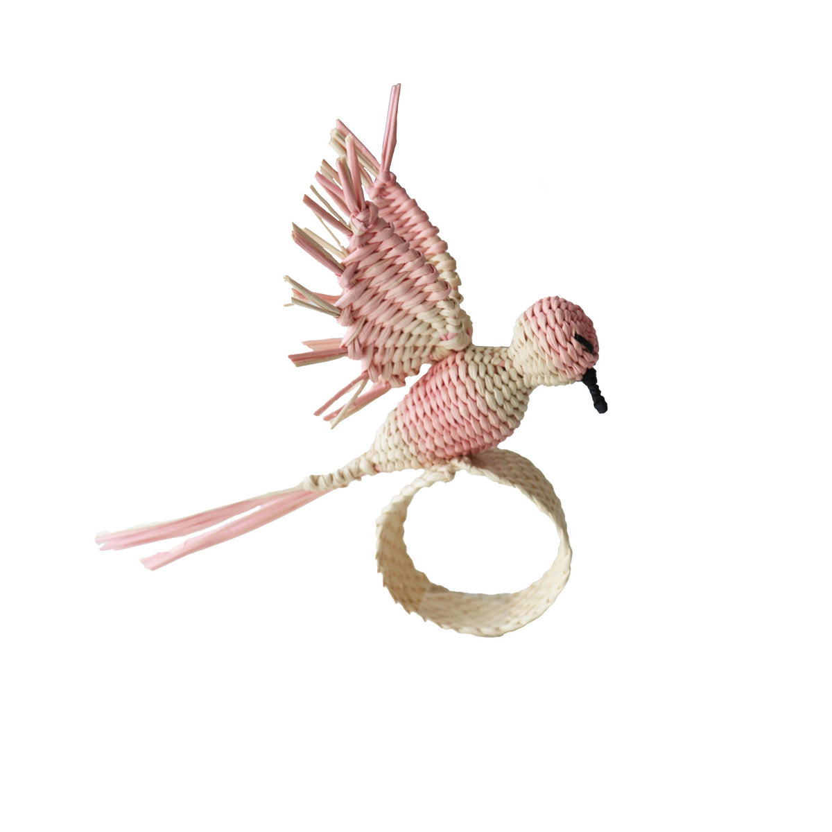 Hummingbird Napkin Ring in Soft Pink & Natural
