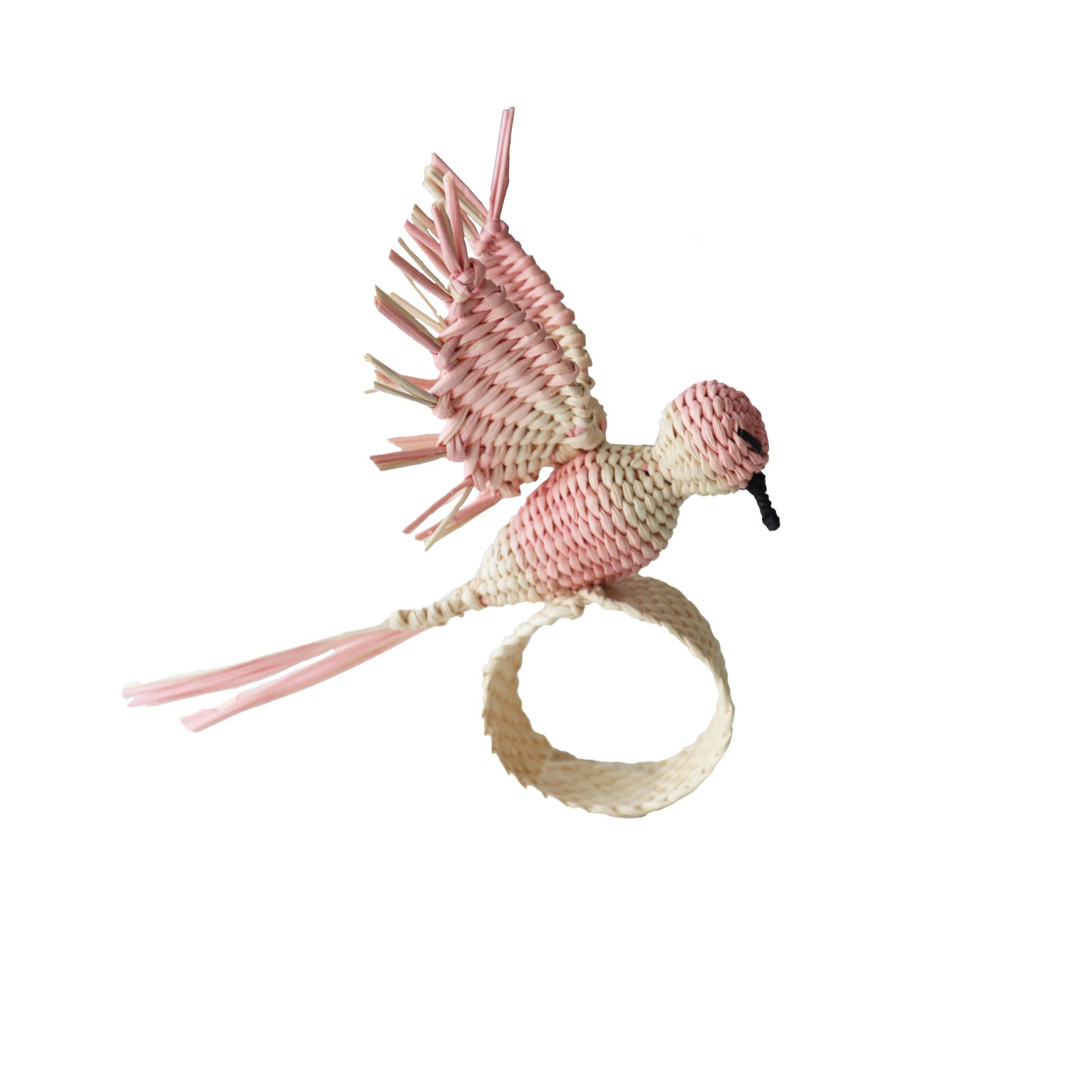 Hummingbird Napkin Ring in Soft Pink & Natural