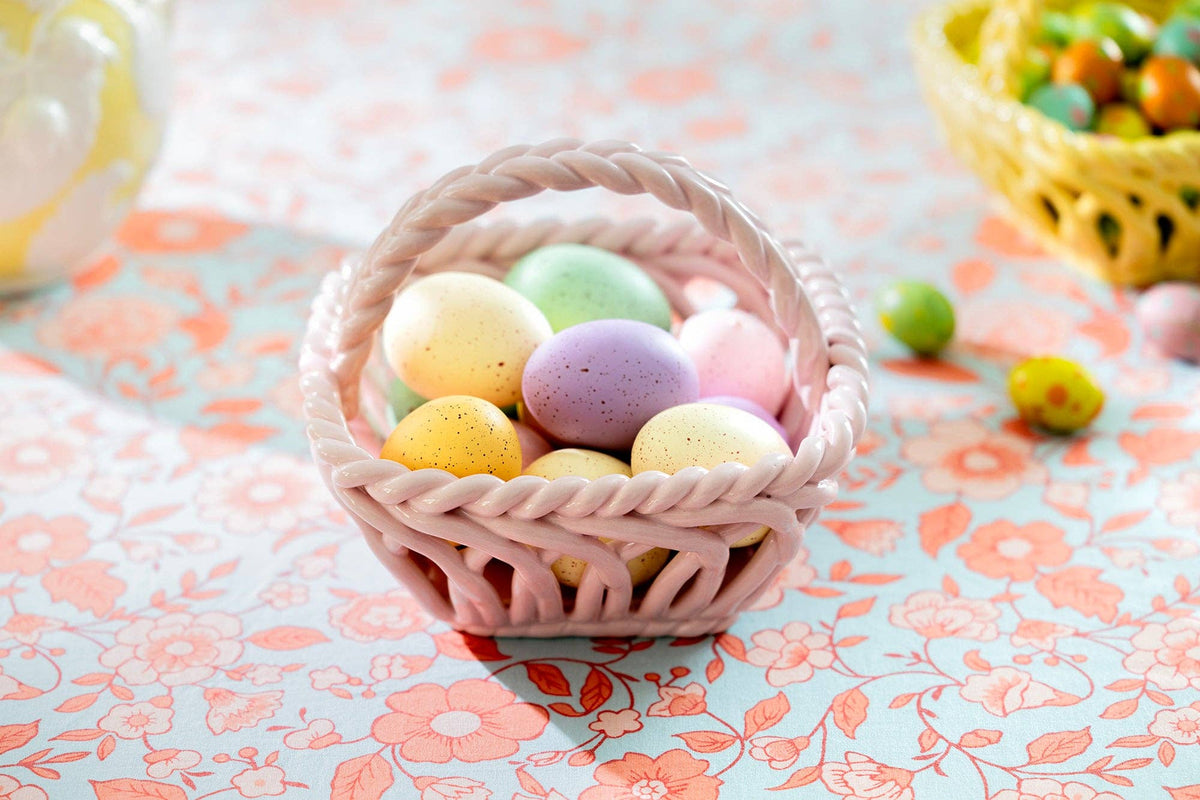 Hand Woven Easter Basket – Pink