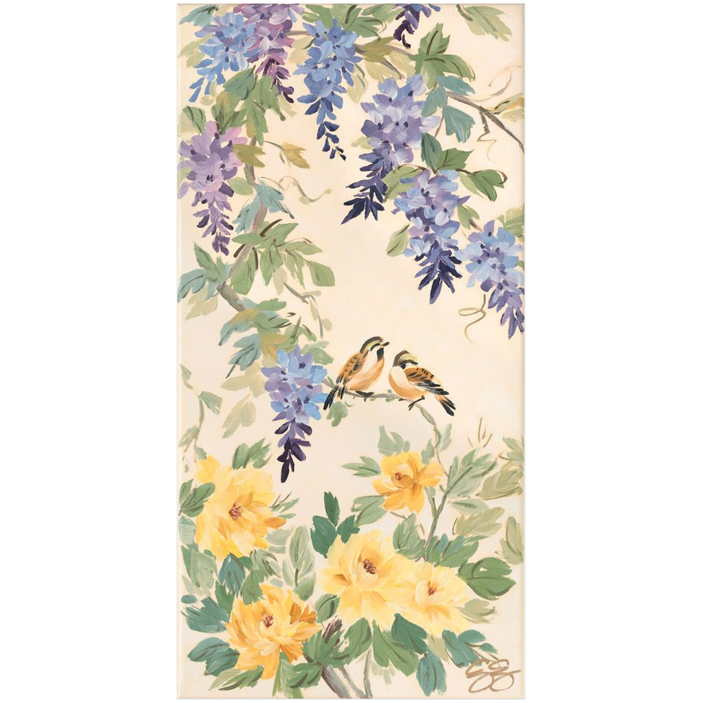 Amelia: A Chinoiserie Fine Art Print with Wisteria, Peonies &amp; Birds (Various Sizes)