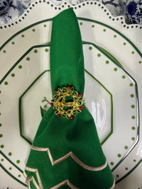 Wreath & Deer Set of 4 Napkin Ring