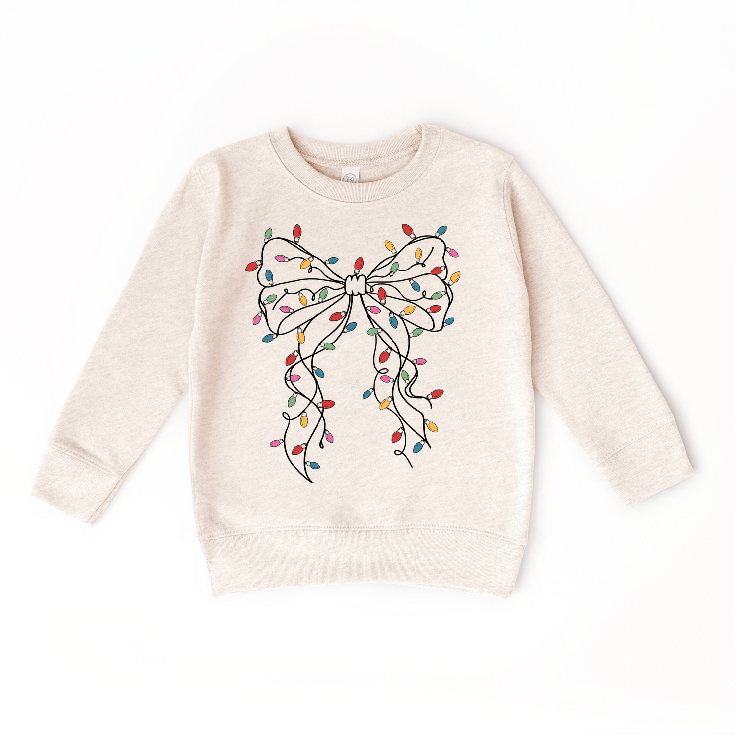 Girls Coquette Bow Christmas Lights Sweatshirt (Various Colors)