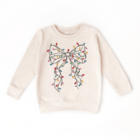 Girls Coquette Bow Christmas Lights Sweatshirt (Various Colors)