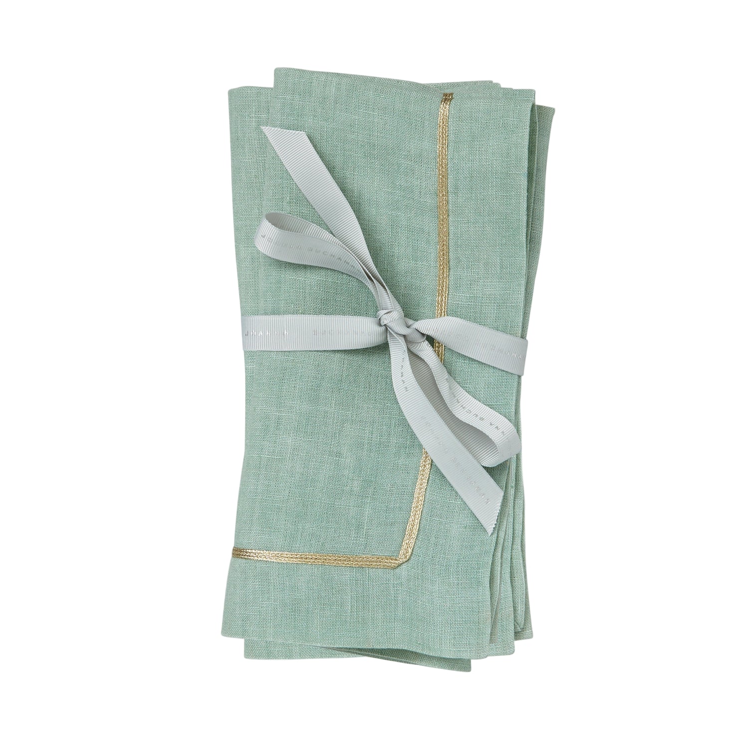 Gold Trim Dinner Napkins – Seafoam (Set of 2)