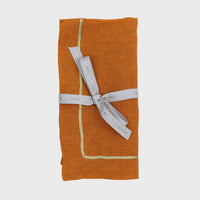 Gold Trim Dinner Napkins – Pumpkin (Set of 2)