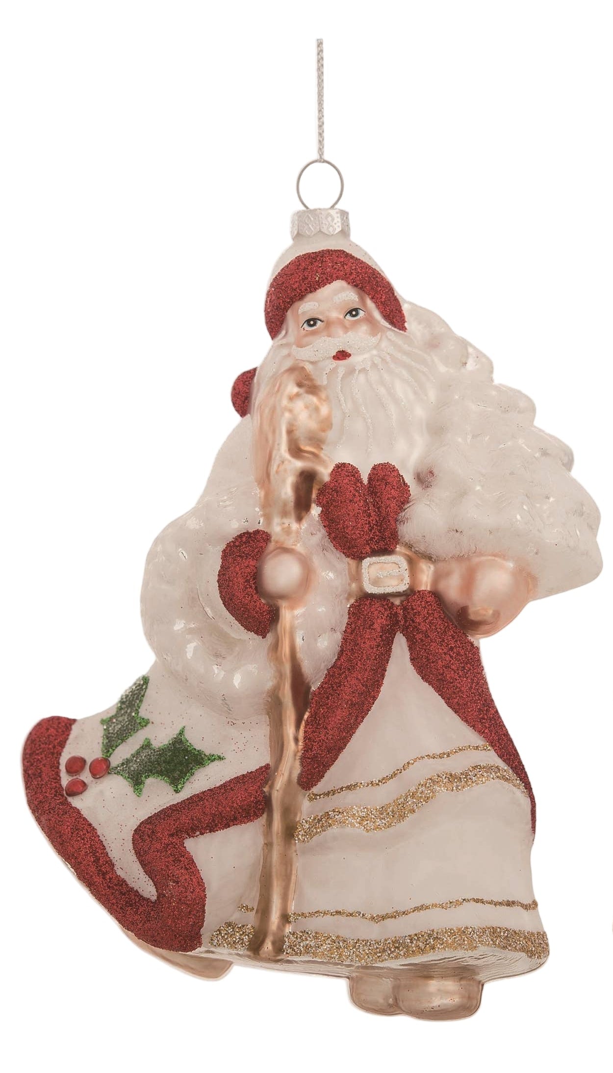 Nostalgic Santa Glass Ornament