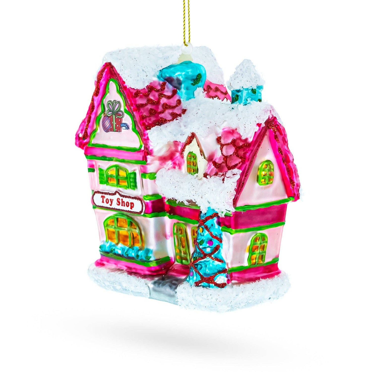Glass Toy Shop House Ornament