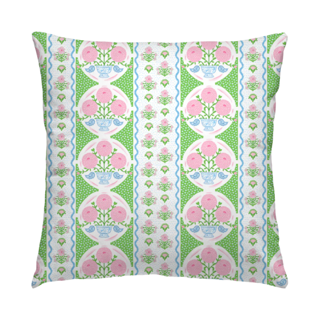 Peony Ribbons in Bloom 20"x20" Pillow Cover