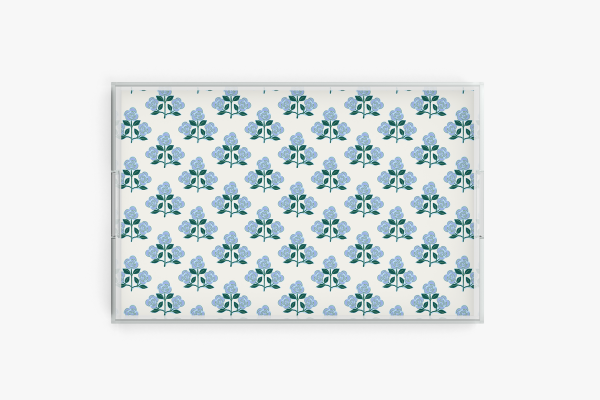 Acrylic Tray with Floral Insert