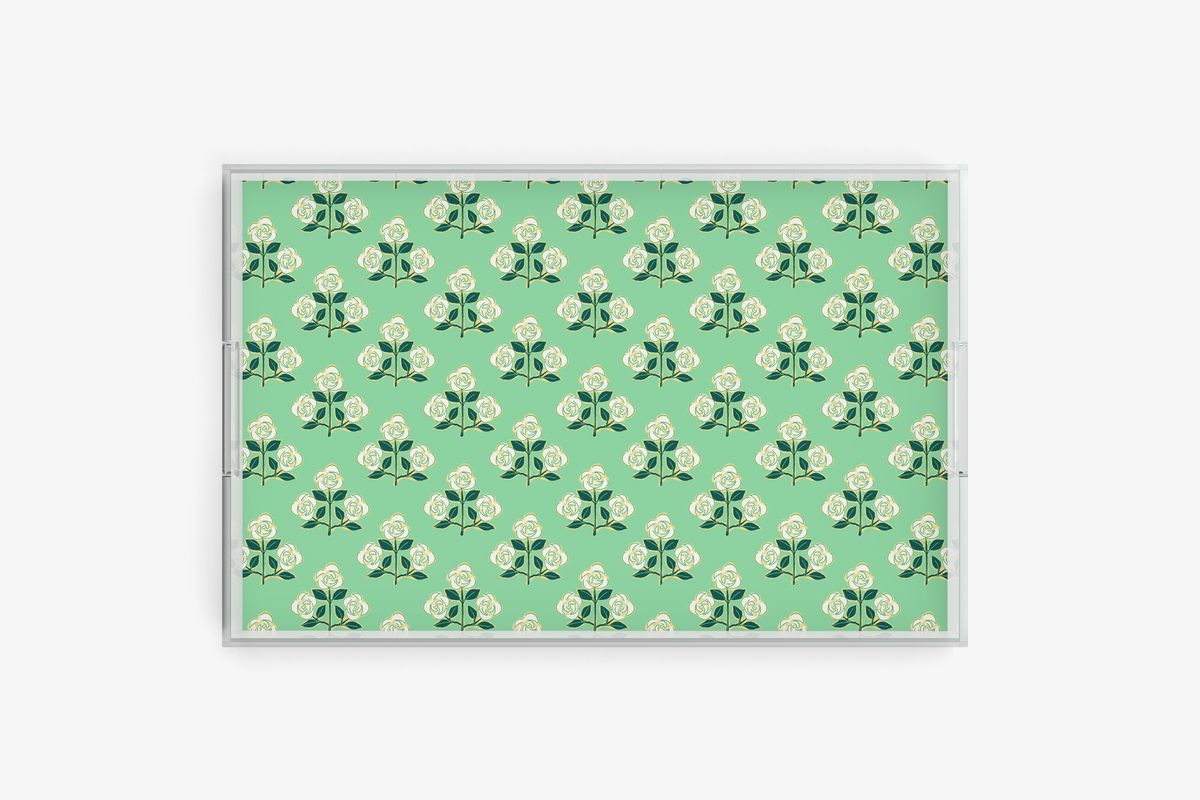 Acrylic Tray with Floral Insert