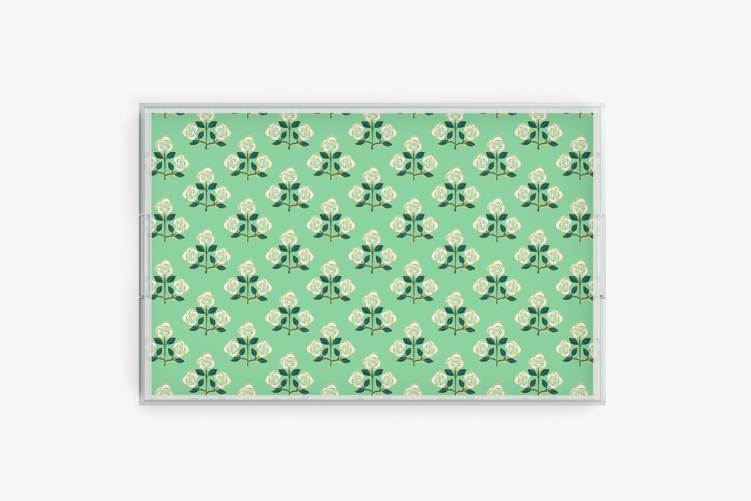 Acrylic Tray with Floral Insert