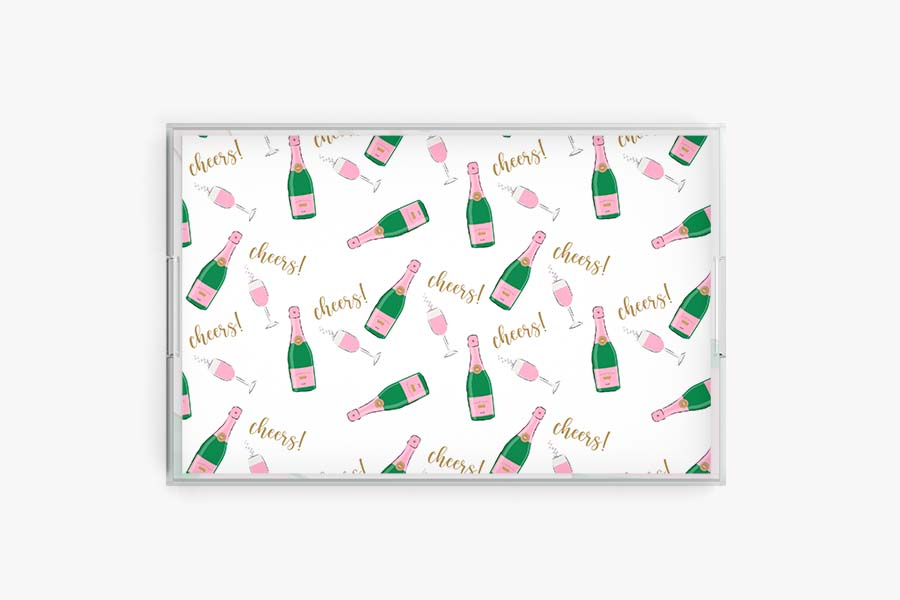 Champagne Acrylic Serving Tray (Various Sizes)