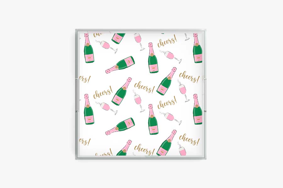Champagne Acrylic Serving Tray (Various Sizes)