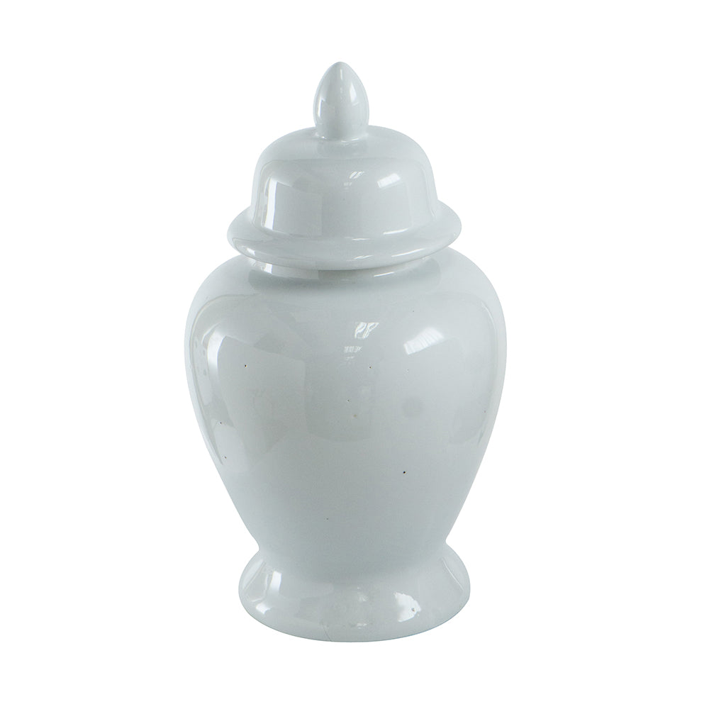 Glossy White Medium Porcelain Ginger Jar