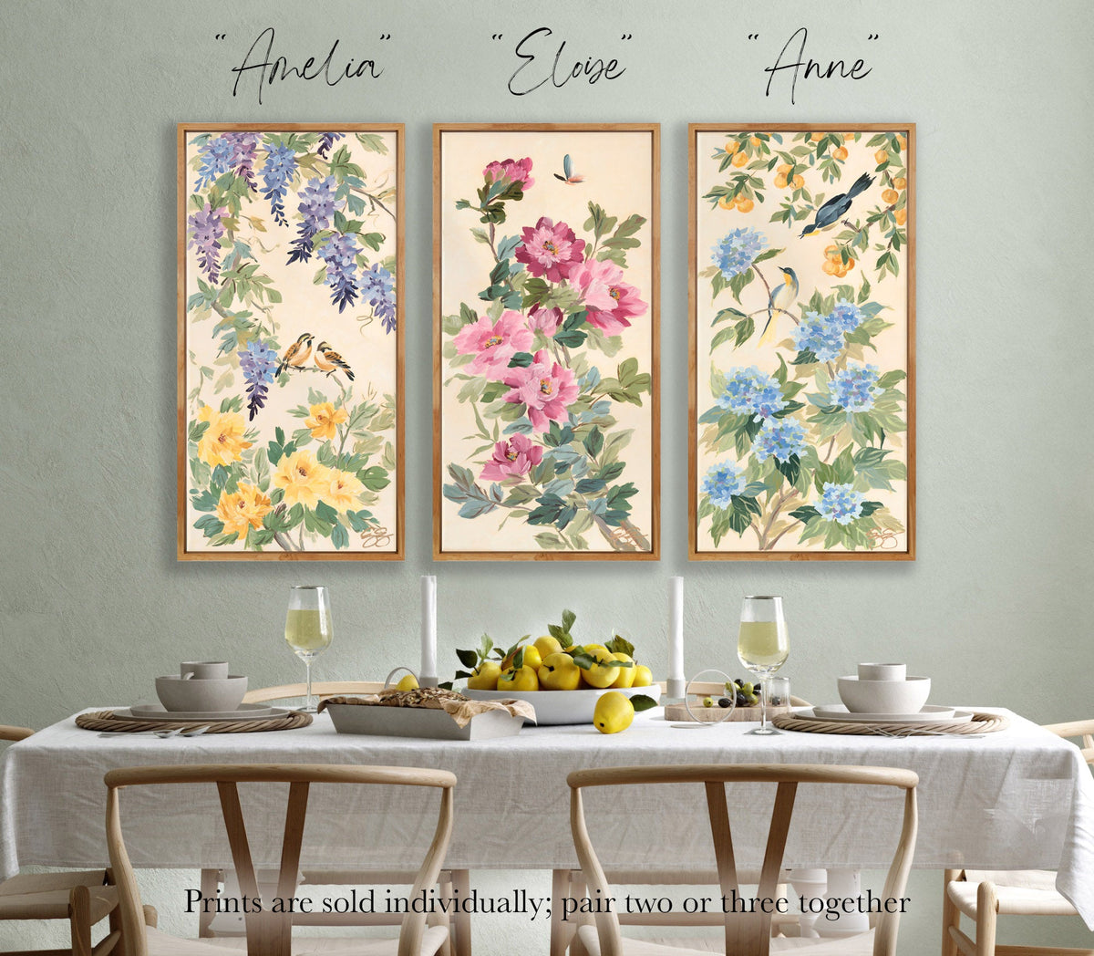 Eloise – Chinoiserie Fine Art Print of Pink Peonies and Butterfly (Various Sizes)