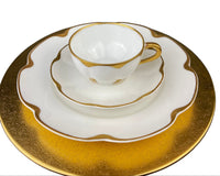 Antique Limoges Tea Set Trio – Haviland France Cup, Saucer & Plate with Gold Rim