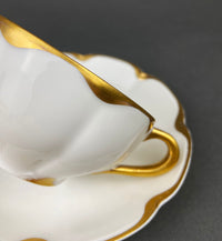 Antique Limoges Tea Set Trio – Haviland France Cup, Saucer & Plate with Gold Rim