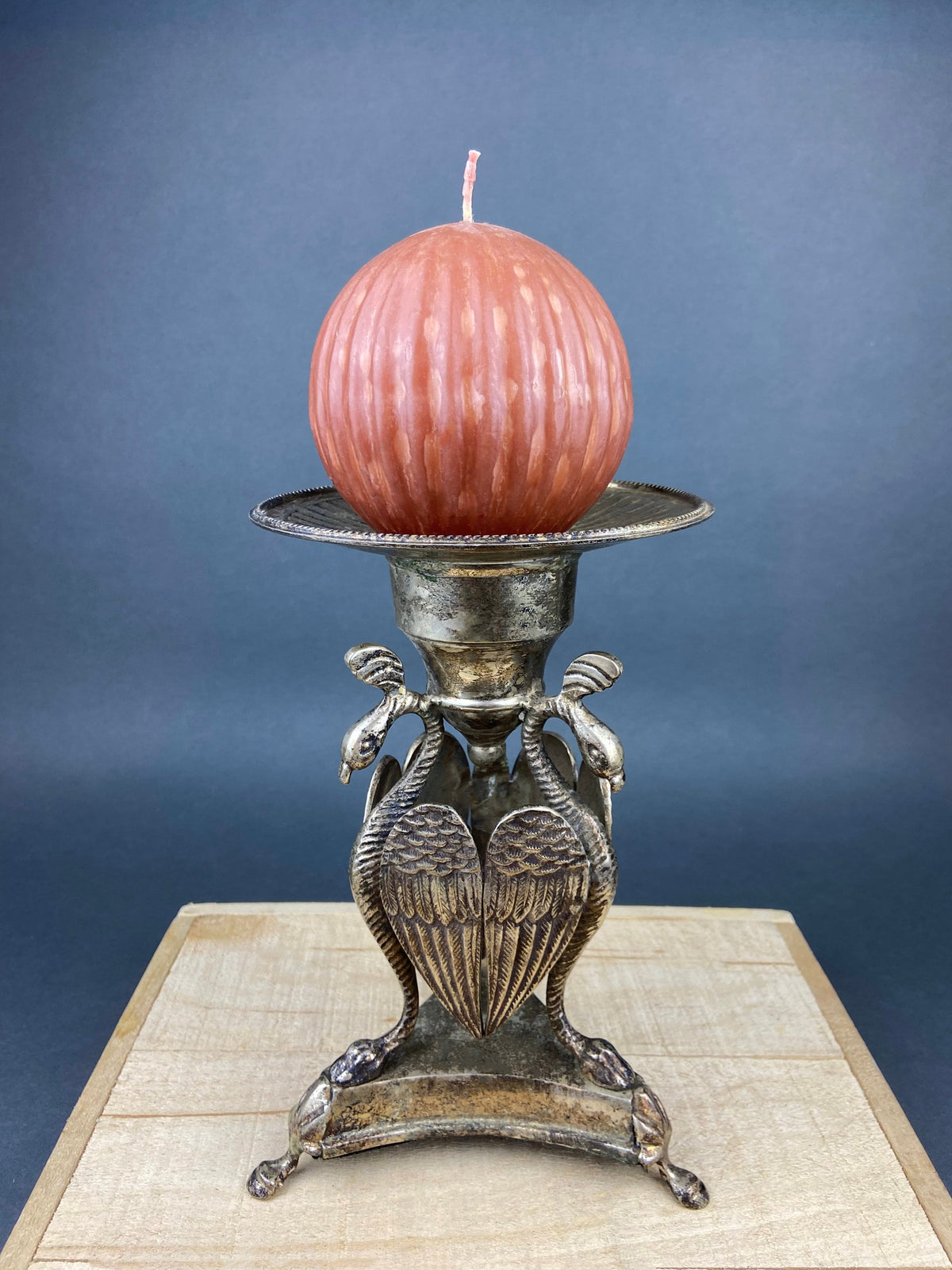 Antique Silver Plated Peacock Candle Holder – Ornate Pillar Stand