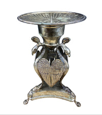 Antique Silver Plated Peacock Candle Holder – Ornate Pillar Stand