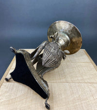 Antique Silver Plated Peacock Candle Holder – Ornate Pillar Stand