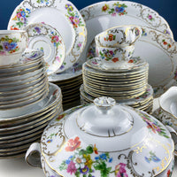 Antique Victoria Czechoslovakia Dish Set – 56 Piece Floral Collection