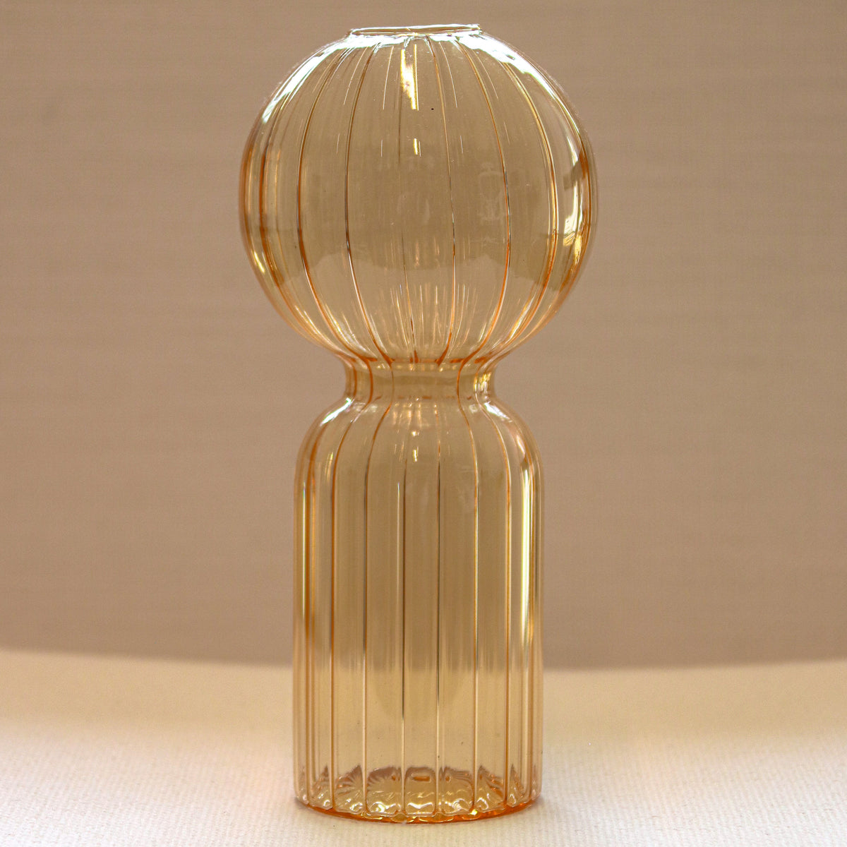 Apricot Ribbed Vase - Pair