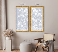 June – Tonal Blue Chinoiserie Fine Art Paper Print (Various Sizes)