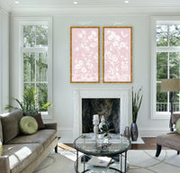 June – Tonal Pink Chinoiserie Fine Art Paper Print (Various Sizes)