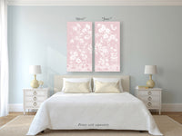 June – Tonal Pink Chinoiserie Canvas Wrap (Various Sizes)
