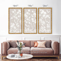 May – Tonal Beige Chinoiserie Fine Art Print on Paper (Various Sizes)