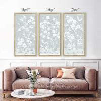 May – Tonal Green Chinoiserie Canvas Wrap (Various Sizes)
