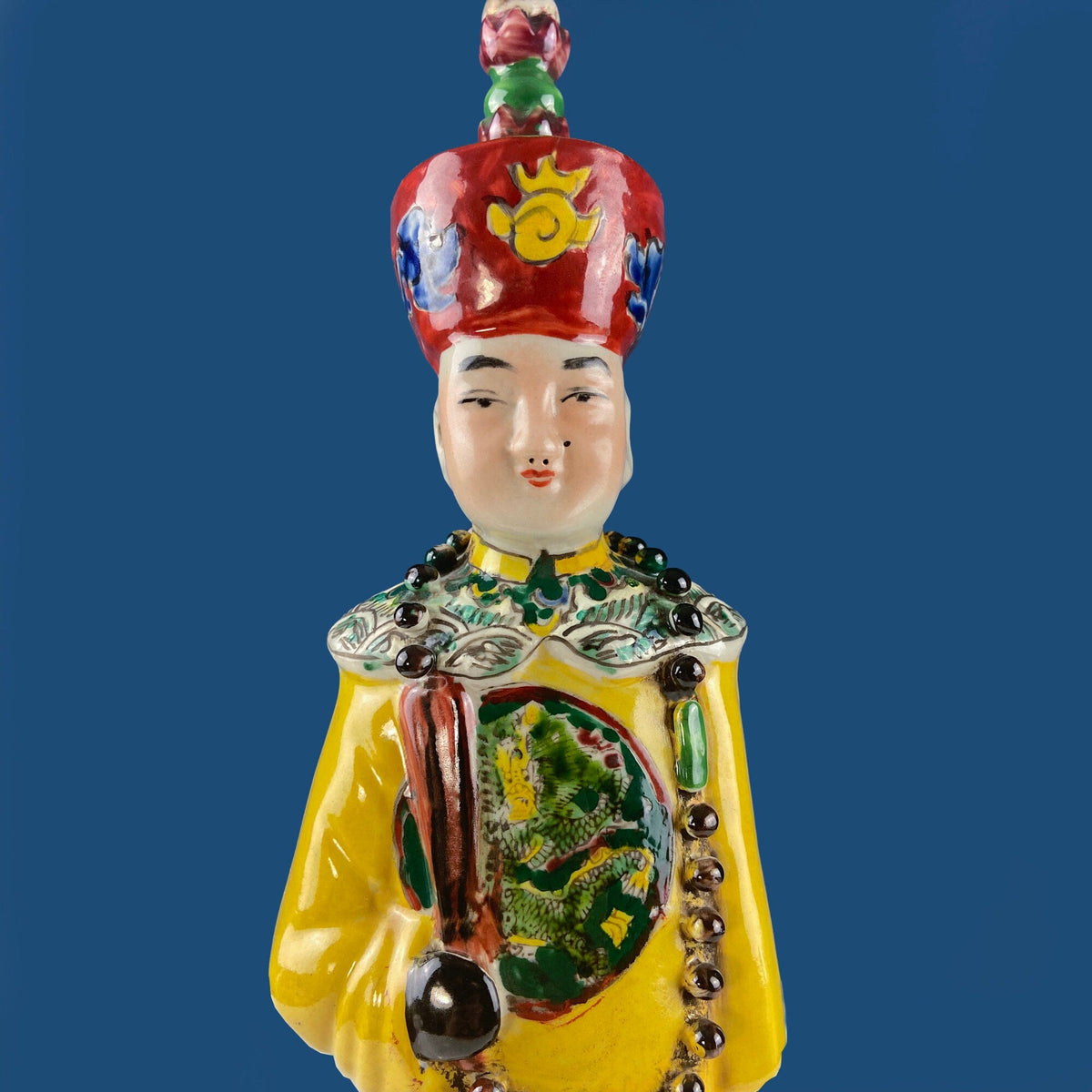 Set of 3 Ceramic Asian Figurines – Royal Advisors or Immortals in Traditional Attire