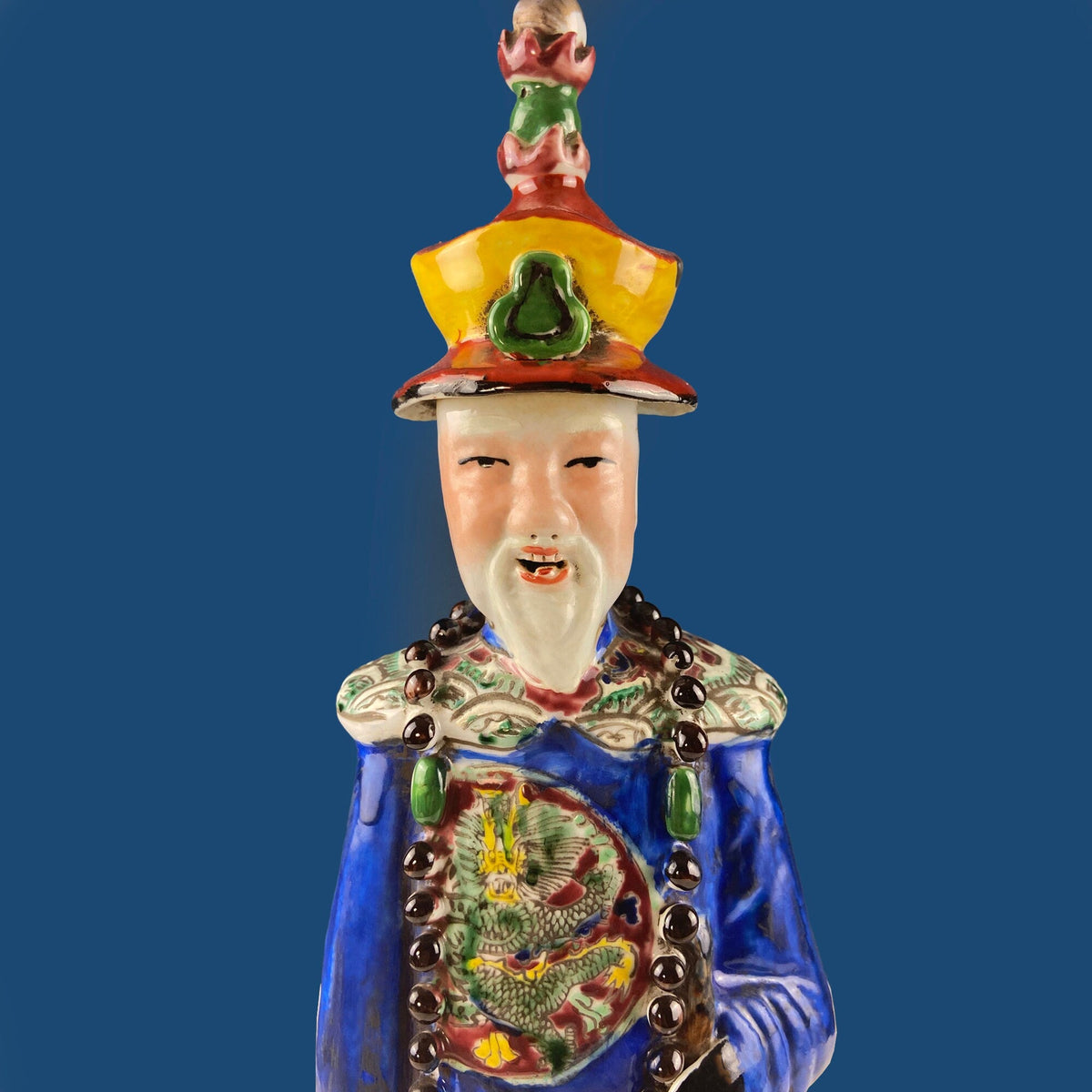 Set of 3 Ceramic Asian Figurines – Royal Advisors or Immortals in Traditional Attire