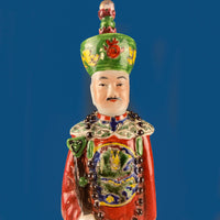 Set of 3 Ceramic Asian Figurines – Royal Advisors or Immortals in Traditional Attire