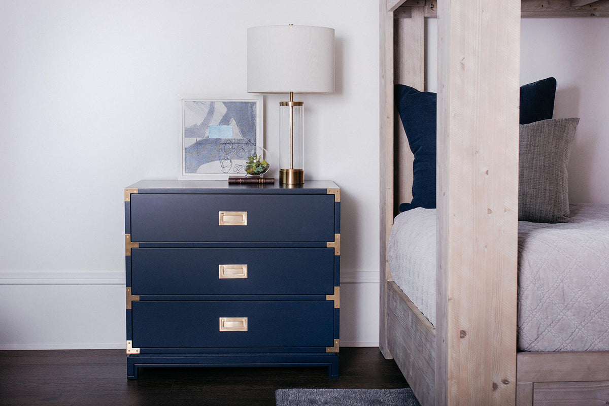 Small Carlyle Campaign Nightstand - Navy