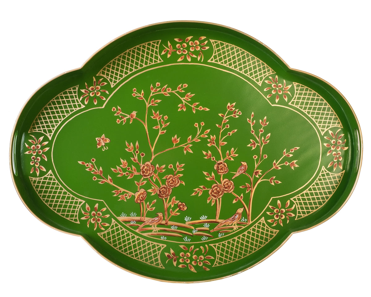 Moss Green Scalloped Tray