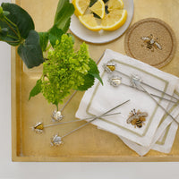 Stripey Bee Cocktail Napkins – Set of 4