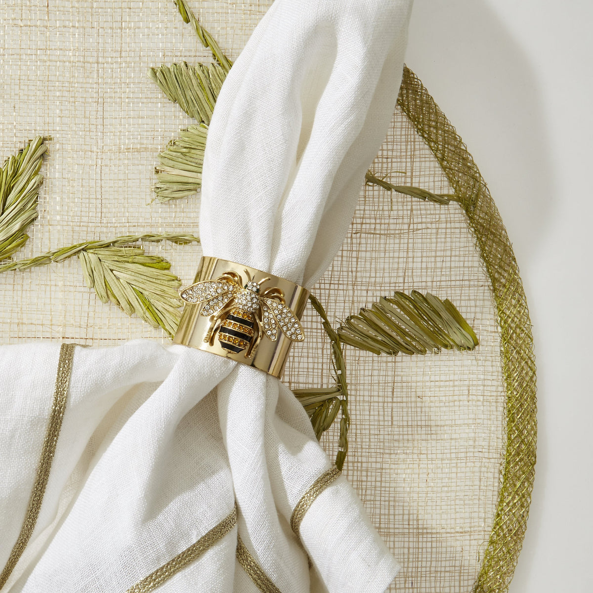 Stripey Bee Napkin Rings (Set of 2)