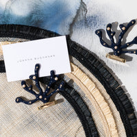 Ruffle Edge Straw Placemats – Black (Set of 4)