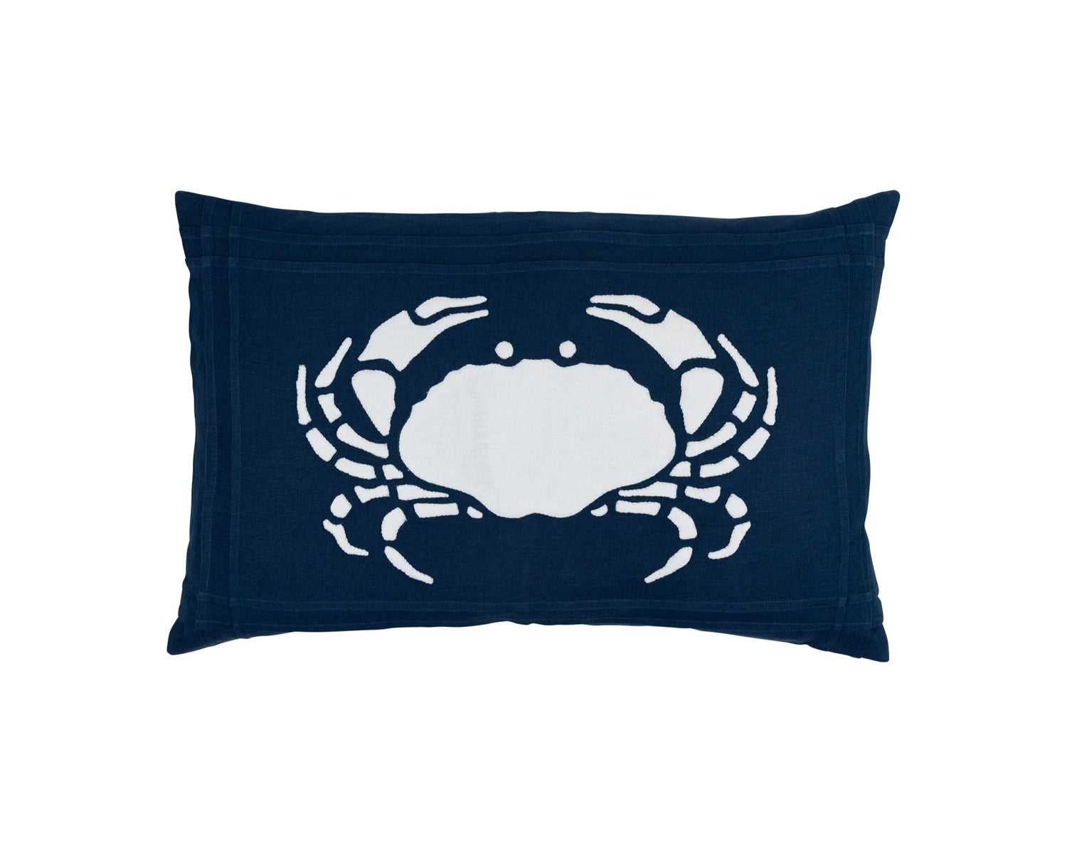 Blue Crab Linen Pillow