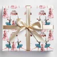 Ballerina Gift Wrap - Teal Tutu  (Sold as Set w/ Gift Tags or Separately)