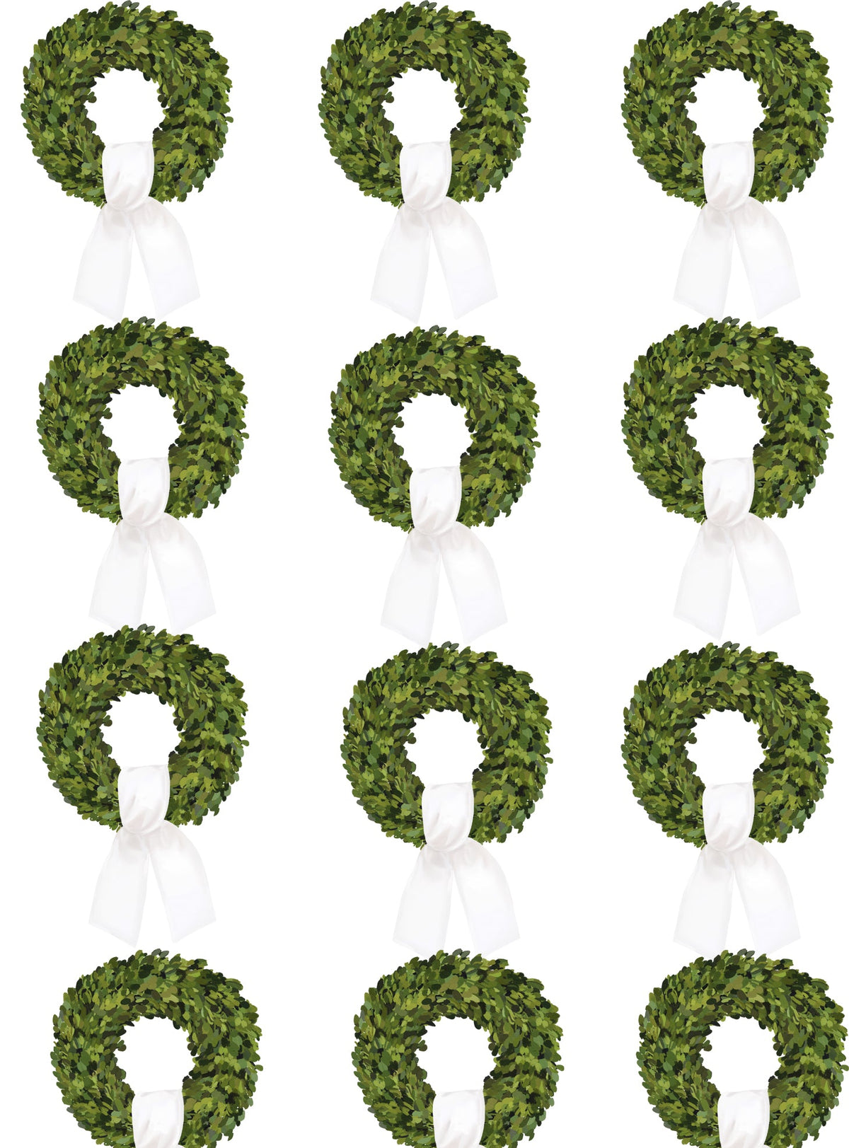 Boxwood Wreath Printed Wrapping Paper  (Sold as Set w/ Gift Tags or Separately)