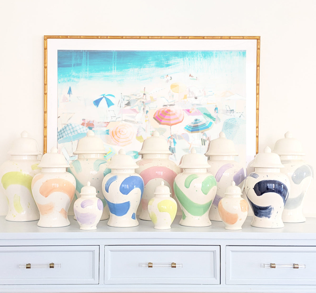 Cherry Blossom Pink Brushstroke Ginger Jar (Various Sizes)