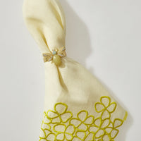 Etched Wing Bug Skinny Napkin Rings – Lemon Jasper (Set of 4)
