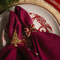 Enamel Bow Skinny Napkin Rings – Red (Set of 4)