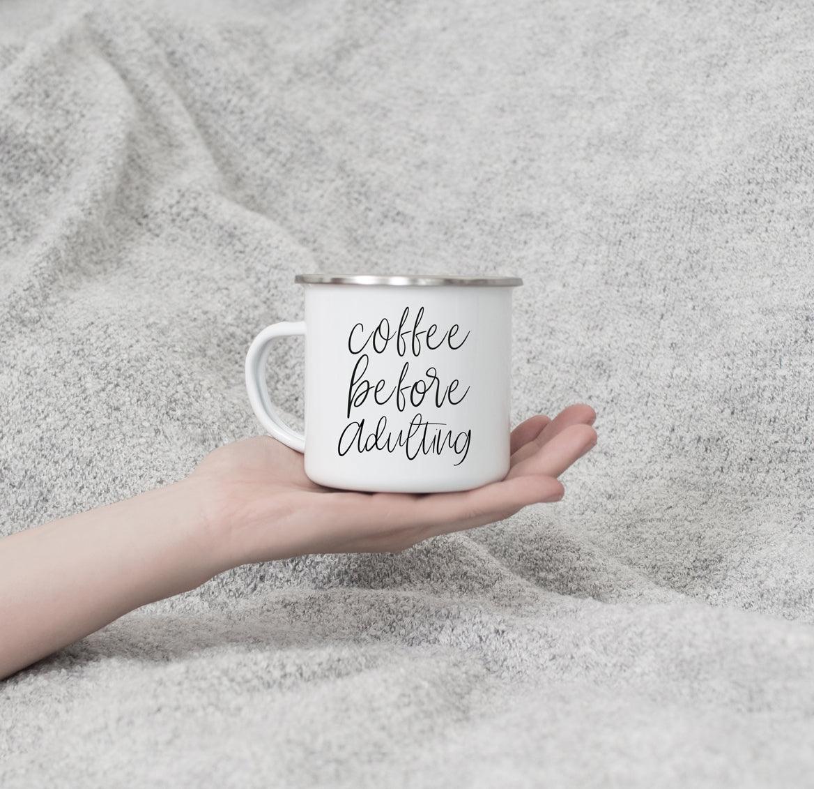 Metal Campfire Mugs 18oz (Various Quotes)