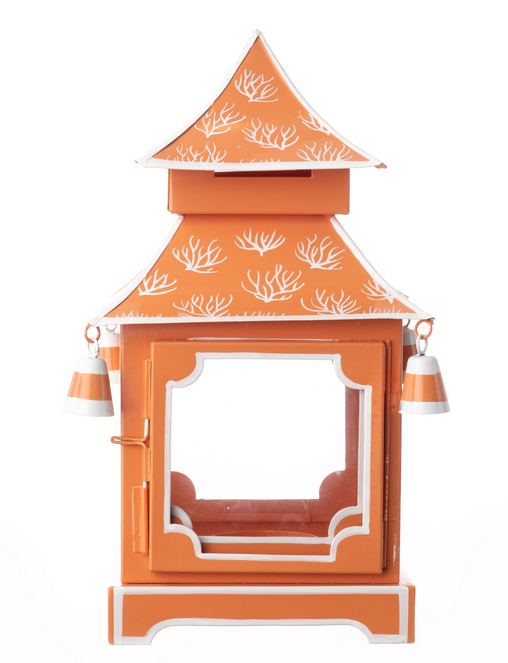Orange and White Coral Pagoda Lantern (Various Sizes)
