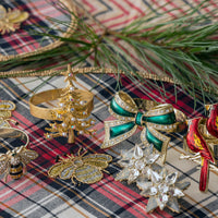 Enamel Bow Skinny Napkin Rings – Green (Set of 4)