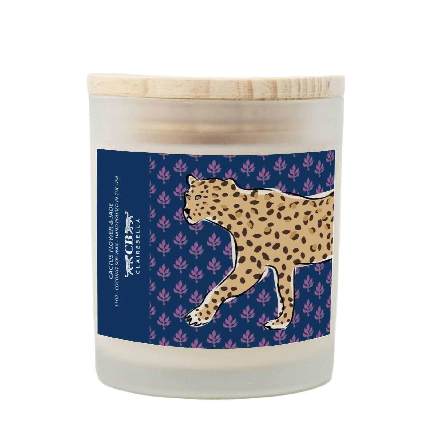 Glass Candle - Flora Leopard (Cactus Flower & Jade)